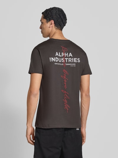 Alpha Industries T-shirt z nadrukiem z logo Antracytowy 4
