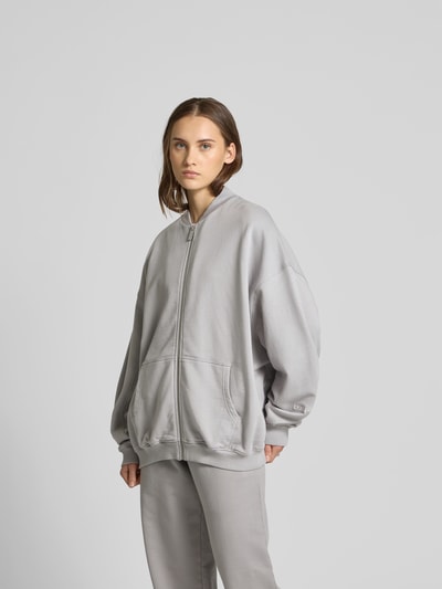 black palms Oversized Sweatjacke mit Reißverschluss Graphit 4