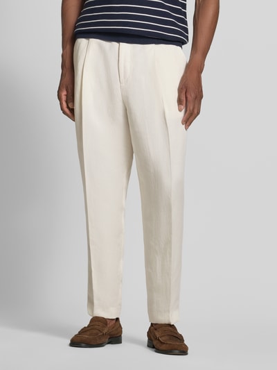 BOSS Schmale Hose aus Lyocell-Leinen-Mix Modell 'C-PhilC' Offwhite 4