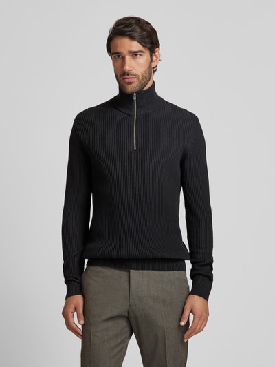 Jack & Jones Premium Gebreide pullover met schipperskraag, model 'RBLALIAM' Zwart - 4