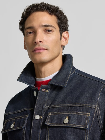 Jake*s Studio Men Regular Fit Jeansjacke aus reiner Baumwolle Dunkelblau 3