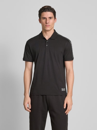 EA7 Emporio Armani Koszulka polo z naszywką z logo Czarny 4