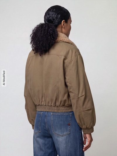 ONLY Bomberjacke mit Teddykragen Oliv 5