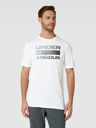 Under Armour T-shirt met labelprint, model 'TEAM ISSUE' Wit - 4
