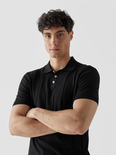 Lardini Poloshirt in Ripp-Optik Dunkelgruen 6