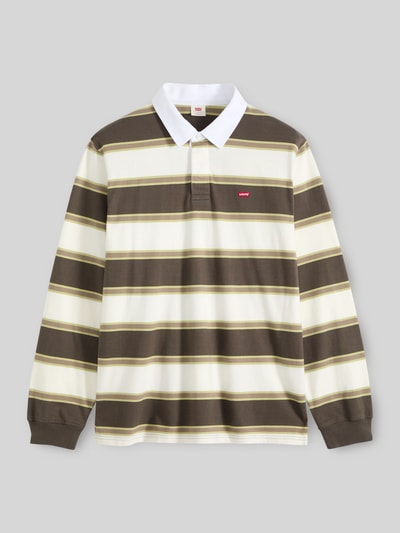 Levi's® Relaxed Fit Poloshirt aus reiner Baumwolle Modell 'RUGBY BRANCO' Mittelbraun 2