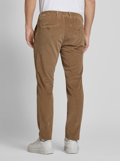 Brax Regular fit corduroy broek met steekzakken, model 'FABIO' Camel - 5