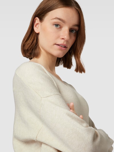 Only Gebreide pullover met V-hals, model 'RICA LIFE' Beige - 3