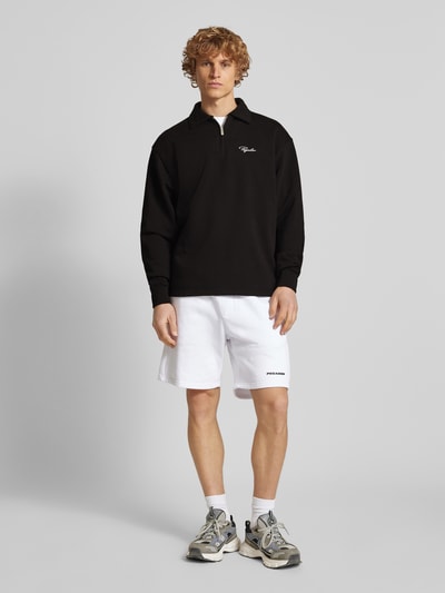 Pegador Oversized Poloshirt mit Label-Stitching Modell 'SIGNAR TERRY' Anthrazit 1