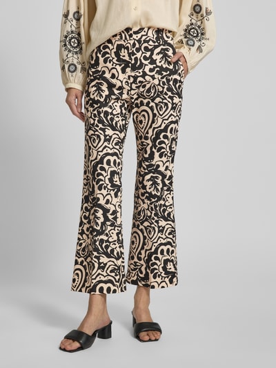 Weekend Max Mara Flared Stoffhose mit Bügelfalten Modell 'CADMIO' Black 4