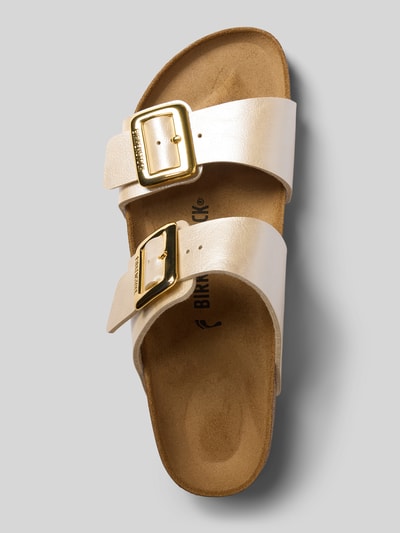 Productfoto, Slipper in Leder-Optik Model 'Sydney' van Birkenstock, afgeronde pasvorm, logodetail, hakhoogte maat 40: 3 cm