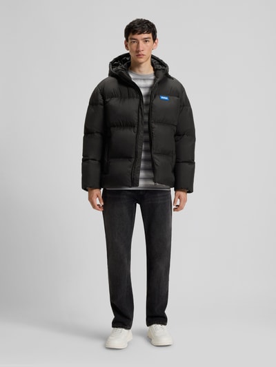 Hugo Blue Relaxed Fit Steppjacke mit Kapuze Modell 'BODO' BLACK 1