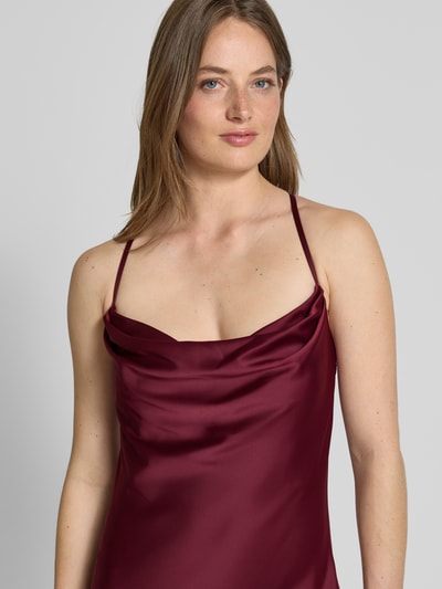 V.M. Abendkleid mit Wasserfall-Ausschnitt Bordeaux 3