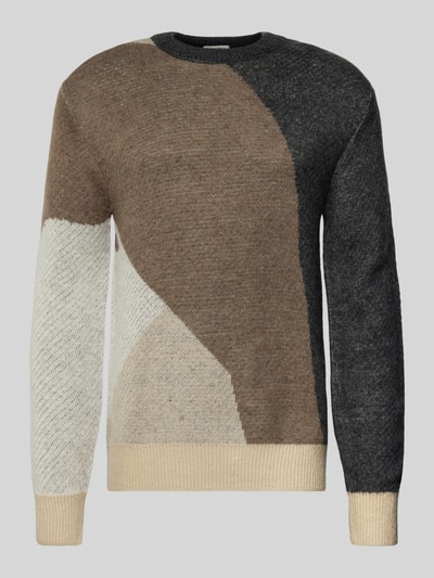 Casual Friday Gebreide pullover met wol en ronde hals Beige - 2
