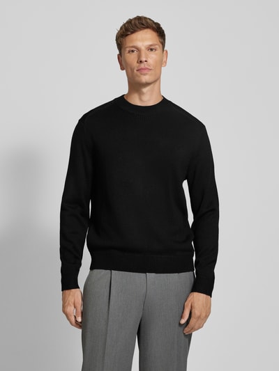 ARMANI EXCHANGE Sweter z dzianiny z prążkowanymi wykończeniami Czarny 4