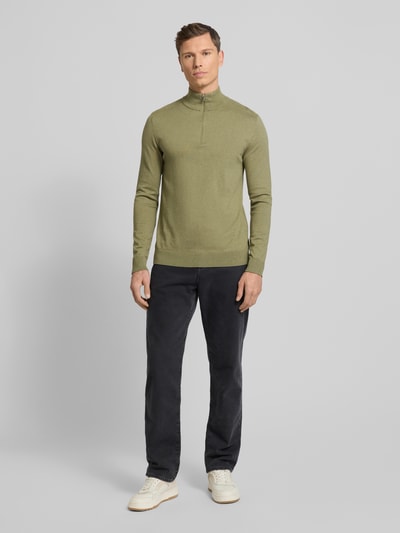 SELECTED HOMME Regular fit schipperstrui van puur katoen, model 'BERG' Olijfgroen gemêleerd - 1