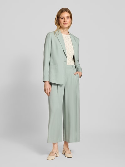 Jake*s Collection Wide leg bandplooibroek met steekzakken Lindegroen - 1