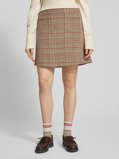 Tommy Hilfiger Lekko rozkloszowana spódnica mini z mieszanki bawełny Bordowy 4
