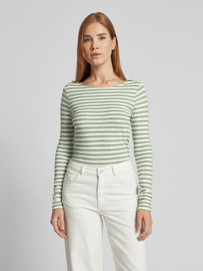 Marc O'Polo Langarmshirt aus Baumwoll-Slub-Jersey mit Streifenmuster Mint 4