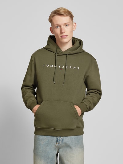 Tommy Jeans Regular Fit Hoodie mit Label-Stitching Oliv 4