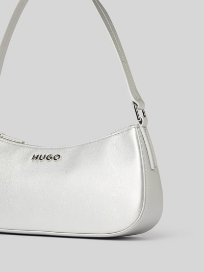 HUGO Handtasche mit Label-Applikation Modell 'Chris' Silber 3