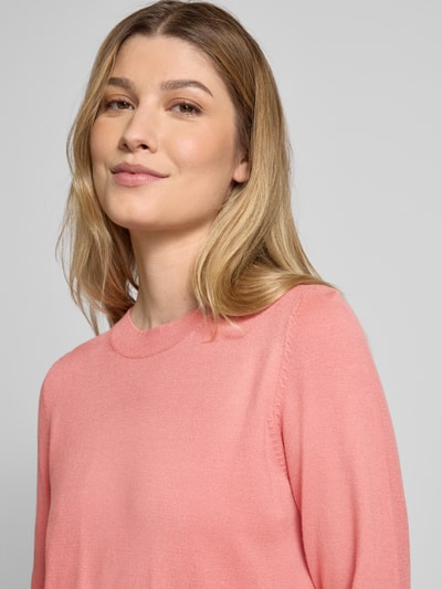 s.Oliver RED LABEL Regular Fit Strickpullover aus Viskose-Mix mit gerippten Abschlüssen Rose 3