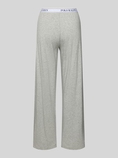 Polo Ralph Lauren Straight Leg Pyjama-Hose mit elastischem Label-Bund Hellgrau Melange 3