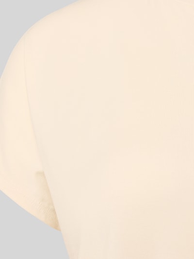 Produktfoto, Regular Fit T-Shirt mit Rundhalsausschnitt von Schiesser, damski t-shirt z mieszanki modalu, krój regular fit, okrągły dekolt, z krótkim rękawem, kremowy odcień, gładka struktura