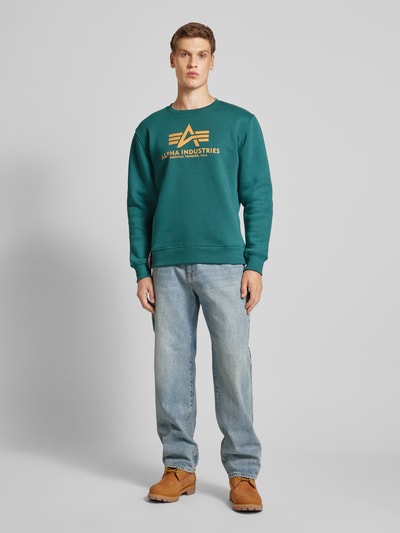 Alpha Industries Bluza z nadrukiem z logo Petrol 1