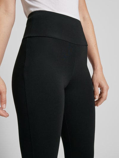 YAS Skinny Fit Leggings mit breitem Bund Modell 'AZZURRO' Metallic Black 3