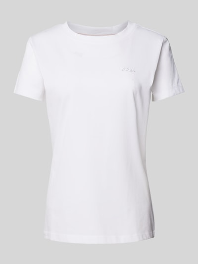 BOSS Orange T-shirt met labelstitching, model 'Esogo' Wit - 2
