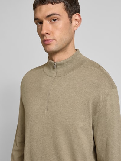 SELECTED HOMME Strickpullover mit gerippten Abschlüssen Modell 'BERG' Oliv 3