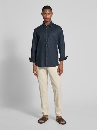 Lindbergh Tapered Fit Leinenhose mit elastischem Bund Sand 1