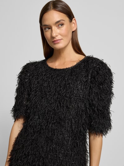 FREE/QUENT Knielanges Strickkleid aus Effektgarn Modell 'MARLIN' Black 3