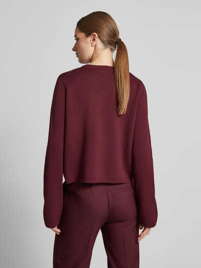 Jake*s Collection Oversized Strickpullover aus Viskose-Mix Bordeaux 5