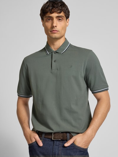bugatti Poloshirt mit kurzer Knopfleiste Oliv 3
