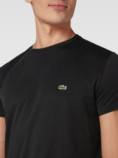 Lacoste T-Shirt mit Logo-Stitching Modell 'Supima' Black 3