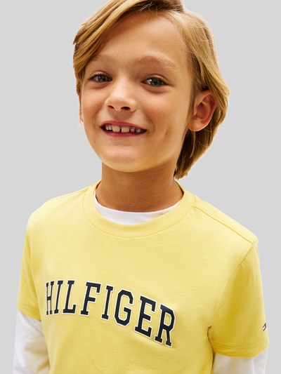 Tommy Hilfiger Kids Regular Fit T-Shirt aus reiner Baumwolle  GELB 3