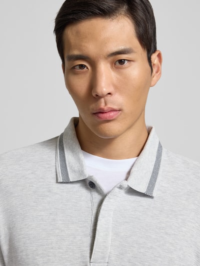 Scotch & Soda Poloshirt mit kurzer verdeckter Knopfleiste Mittelgrau Melange 3