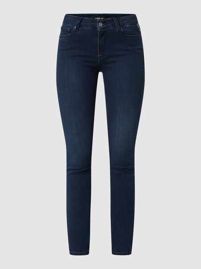 Replay Skinny fit jeans met stretch, model 'Luzien' Donkerblauw - 2