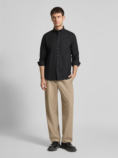 SELECTED HOMME Regular fit vrijetijdsoverhemd van katoenmix, model 'REGRICK' Zwart - 1