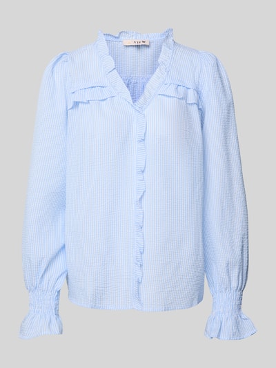 A-view Regular fit overhemdblouse met blinde knoopsluiting, model 'Sonja' Lichtblauw - 2