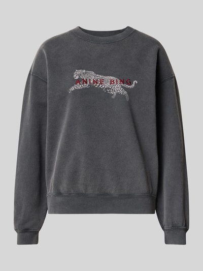 Anine Bing Sweatshirt mit Leopardenmotiv-Print Black 1