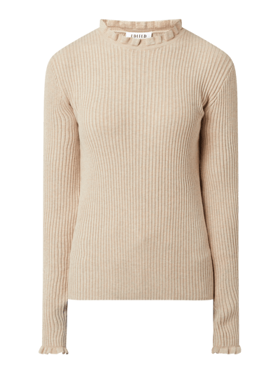 EDITED Pullover mit Stehkragen Modell 'Abela' Beige Melange 2