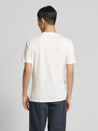 HUGO T-shirt met labelprint, model 'DULIVIO' Offwhite - 5