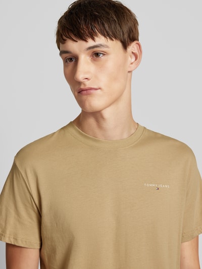 Tommy Jeans T-shirt met labelprint Beige - 3