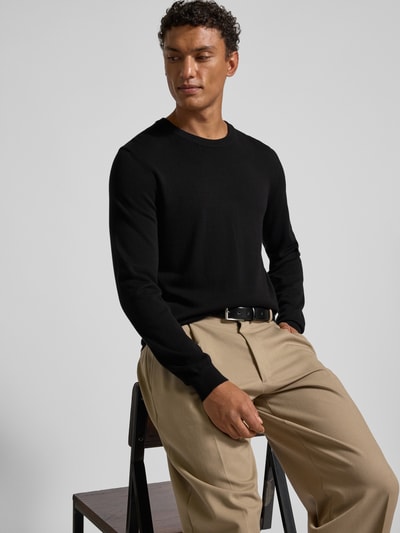 Casual Friday Gebreide pullover met ronde hals, model 'OSVALD' Zwart - 3