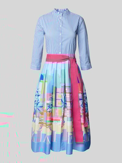 Milano Italy Sukienka koszulowa z wiązanym paskiem Błękitny 2