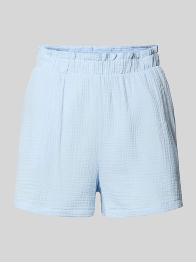 Produktfoto, Loose Fit Shorts aus reiner Baumwolle Modell 'NATALI' von Vero Moda in Hellblau, unifarben, Crêpe-Optik, elastischer Bund, Eingrifftaschen