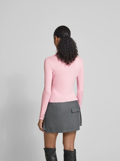 Self-Portrait Bluse in Strick-Optik Rosa 5